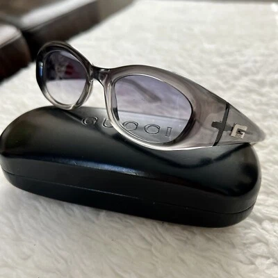 Gucci GG2432/S T5V Clear Black/Gray Frame Gradient Lens Oval Sunglasses W/ Case - Image 1 of 4