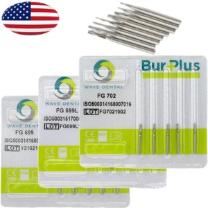 WAVE Dental Carbide FG 702L 699 699L 701L Burs Friction Grip Tapered End Cutting - Picture 1 of 45
