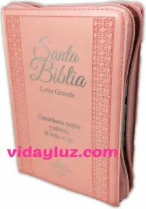 BIBLIA REINA VALERA 1960 LETRA GRANDE con CIERRE ROSA e INDICE MAXI CONCORDANCIA - Picture 1 of 4