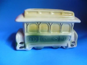 Vintage Ceramic Bus Figurine Vase/Planter Glazed Rectangular Planter Decorative - Picture 1 of 5
