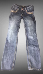 Express Stella Low Rise Bronze Studded Ankle Skinny Stretch Jeans Size 4 - Picture 1 of 8