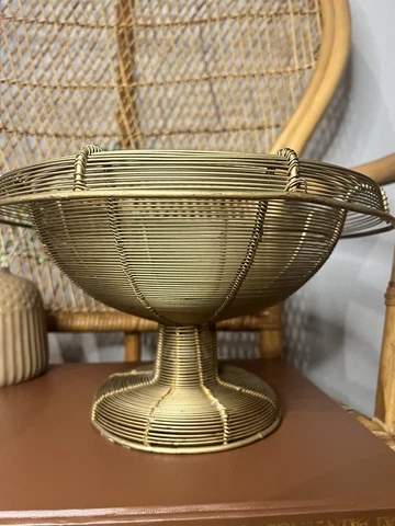 Vintage French Wire Metal Basket Cover