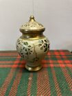 Enamel over Brass Jar Container Urn Small Ginger Jar With Lid