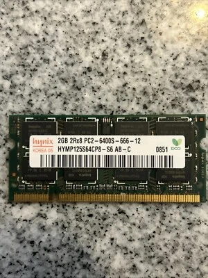 HYNIX 2GB 2Rx8 PC2-6400S-666-12 HYMP125S64CR8-S6 Untested- Sold As Is - Image 1 of 2