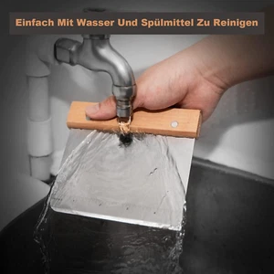 DONQL 2 Stück Teigschaber Edelstahl,Teigschneider Mit Holzgriff Dough Scraper... - Bild 1 von 7
