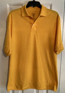 Jerzees Men's Spot Shield Short Sleeve Polo Sport Shirt- Yellow Size Medium - Picture 1 of 5
