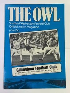 Sheffield Wednesday V Gillingham 1977/78 19-11-1977 división 3 - Imagen 1 de 1
