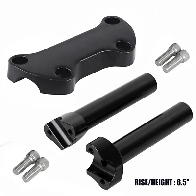 For Harley Sportster 1200 Custom XL1200C Black 6.5" Handlebar Risers Top Clamp - Image 1 of 4