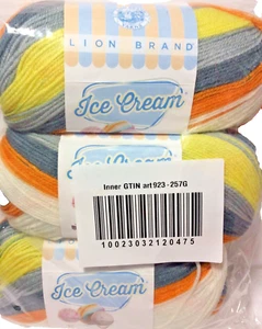Lion Brand Ice Cream Yarn 3 Pack “ Tiger Tail” - Picture 1 of 1
