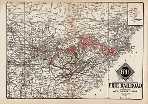 Mapa ferroviario antiguo de Erie 1924 mapa ferroviario de colección de Erie 2286 - Imagen 1 de 3