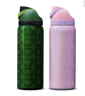 Owala Wicked For Good 32 oz Freesip Color Drop Bundle bottiglie Glinda & Elphaba - Immagine 1 di 2
