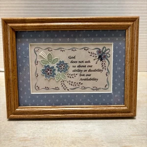 CROSSOAK Ind. Besticktes gerahmtes Kunstwerk inspirierend Made in USA Cottage Core - Bild 1 von 6