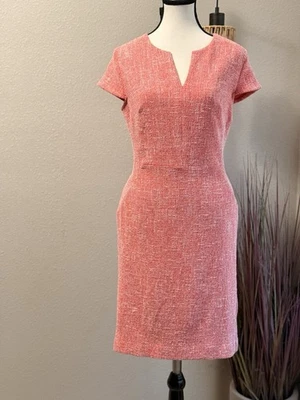 Banana Republic Dress Orange Red Cap Sleeve Tweed Sheath Size 4 EUC - Image 1 of 4
