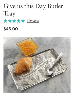 Wendell August Butler Tablett aus gehämmertem Aluminium Gib uns heute unser täglich Brot - Bild 1 von 8