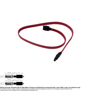 Cable SATA 7-Pin Data CD HDD SSD Drive 18" 180 Degree Straight - Picture 1 of 2