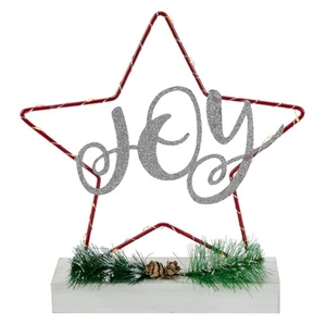 Northlight 11" LED Lighted Star Silhouette Christmas Joy Sign - Picture 1 of 4