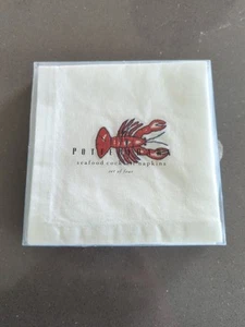 Pottery Barn Seafood Cocktail Napkins NEW In Package Cotton Napkins Nautical M16 - Picture 1 of 8