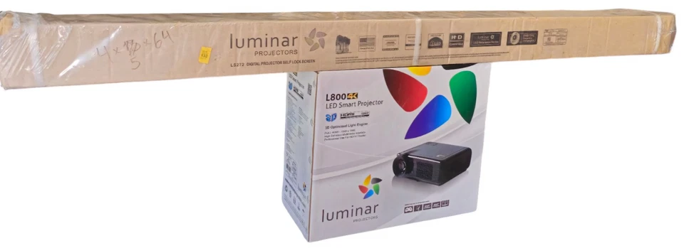 Murano MN-140 LED Smart Projector 4K HDMI 3D Bluetooth with MN 72 Screen & Gt-60