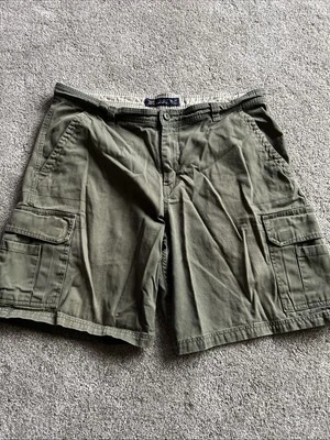 Pantalones Cortos Carga Verde Gloria Desteñidos 100% Algodón 9" Entrepierna Banda Elástica Para Hombre Talla 40 Foto 1 de 4