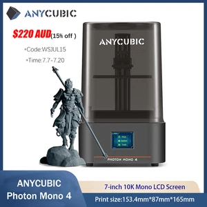ANYCUBIC Photon Mono 4 Resin 3D Printer 7''10K LCD Screen 70mm/h LighTurbo Light - Picture 1 of 11