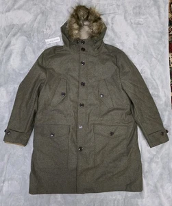 Todd Snyder LANIFICIO F.LLI Bacci 3 IN 1 Olive Hooded Parka Woven In Italy  2XL  - Picture 1 of 13