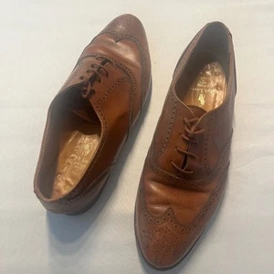 Ralph Lauren Wingtip Oxford Dress Shoes Size 8 1/2B Leather Brogue Lace Up Brown - Picture 1 of 12