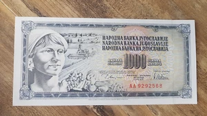 YUGOSLAVIA 1000 DINARS 1978 - UNC - SERIE AA - Picture 1 of 2