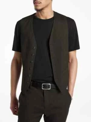 NWT $498 John Varvatos Wooster Vest In Kelp Size: 54 - Image 1 of 4
