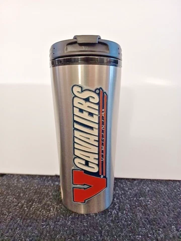 Virginia Cavaliers Insulated Travel Cup Mug UVA Orange Blue Flip Lid Insulated Cover