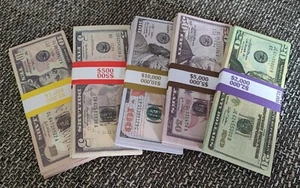 Spielgeld Dollar 60 St. von 5$-100$ realistisches Spielgeld Poker Monopoly - Bild 1 von 6