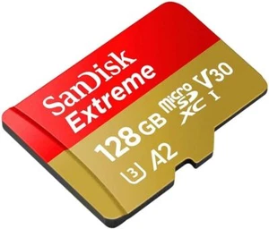 SanDisk 128 Go Extreme carte microSDXC pour caméras embarquées et drones + Adapt - Zdjęcie 1 z 5