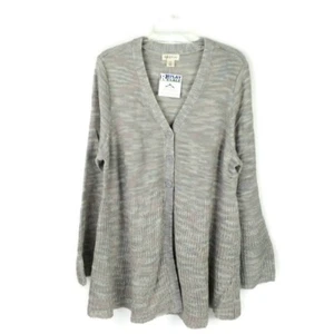 Style & Co Peony Gray Bell Sleeve Peplum Cardigan Sweater Womens Size 1X NWT - Picture 1 of 12