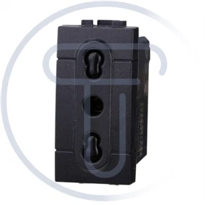 Modulo presa bipasso serie Space, nero, 16A, compatibile serie BTicino Living - Picture 1 of 1