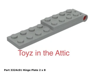 Lego 1x 3324c01 hellgraue Scharnierplatte 2 x 8 Gd/Vg - 897 - Bild 1 von 3