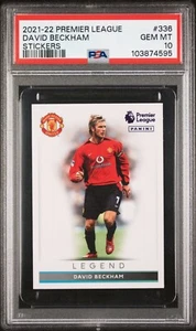 2021-22 Premier League Legend DAVID BECKHAM Stickers #336 PSA 10 POP 1 - Picture 1 of 2