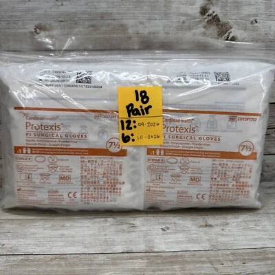 Protexis PI Polyisoprene Surgical Gloves Sterile *18 Pair* Size: 7.5 *Exp 9/26+* - Image 1 of 4