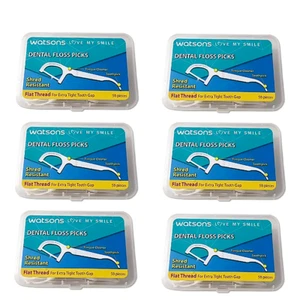 6x Flat Thread Dental Floss Picks Gum Teeth Cleaner Flosser Refreshing breath. - Picture 1 of 10