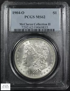 1904 O McClaren Collection II Morgan Silver Dollar $1 PCGS MS 62 - Picture 1 of 3