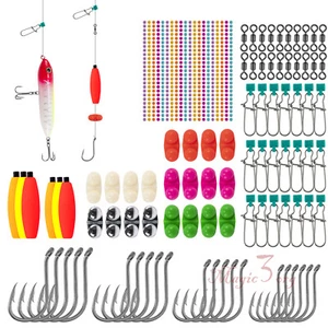 205 PIEZAS Kit de fabricación de aparejos de pesca de gato plataforma de bagre que incluye señuelos ganchos círculos - Imagen 1 de 7