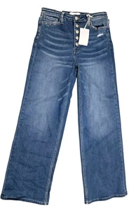 Vervet Olivia wide leg medium wash size 28 denim jeans high waist - Picture 1 of 5