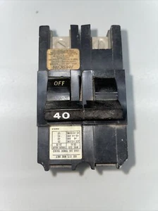 Federal Pacific 40 Amp HACR  Type 2 pole Breaker Stab Lok Thick - Picture 1 of 6