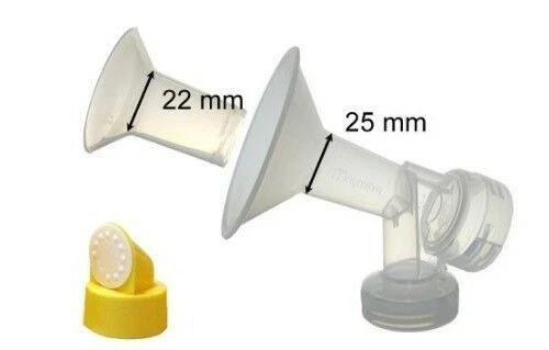 MAYMOM One-Piece Breastshield Medium 25mm + Small 22mm insert for Medela Breast Pump