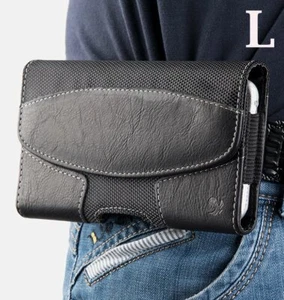 iPhone XR /iPhone 11 (6.1") Black Horizontal Pouch Holder Belt Clip Holster Case - Picture 1 of 6