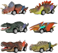 Dinosaur Toys 6 Pack Pull Back Dino Cars For Kids Boys Birthday Fun Action Truck