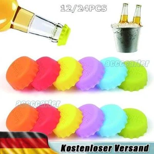 12/24er Silikon-Kronkorken, Beer-saver, Bier Kapsel, Flaschenverschluss, Deckel - Picture 1 of 7