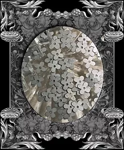 Paillettes antiche in acciaio argento più insegna metallo 7 mm rare tedesche 1900 lotto NOS - Foto 1 di 5