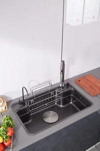 Japanese-Style Stainless Steel Drop in Kithen Nano Sink w Basket 30*19 INCH - Picture 1 of 6