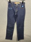 Apple Bottom Jeans Flared Blue Stitching and Embroidery Size 3/4