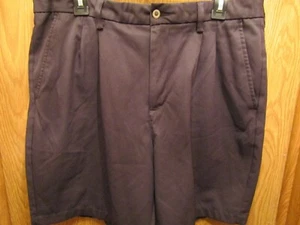 MENS AUSTIN CLOTHING CO PLEATED GRIP WAIST 100% POLYESTER BLACK SHORTS SIZE 36 - Picture 1 of 3