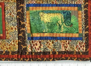 quilt shop sample ~ JUNGLE VOICES QUILT JULIA CAIRNS ~ leopard elephant monkey - Picture 1 of 1